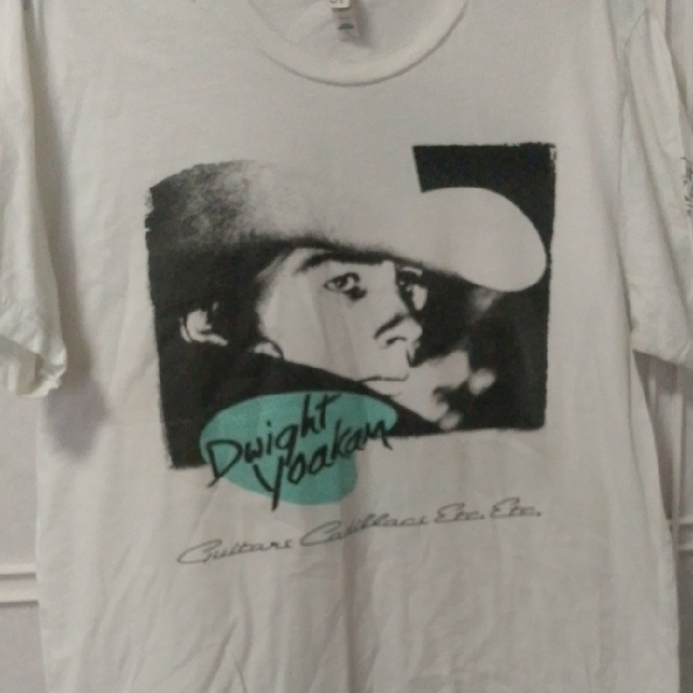 Dwight Yoakam Bella Canvas White Graphic Tee with Green Accents - Picture 2 of 6